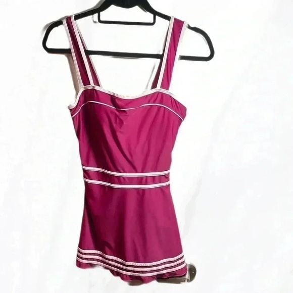 Shore Shapes pink barbie beach slimming all in One Piece Swimsuit Dress Size 10 - Picture 2 of 5
